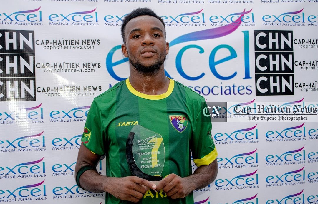 Jean Jacques John Erly, l&rsquo;unique buteur du match FICA – Ouanaminthe FC était au micro de Cap-Haïtien News avec notre confrère Buteau.