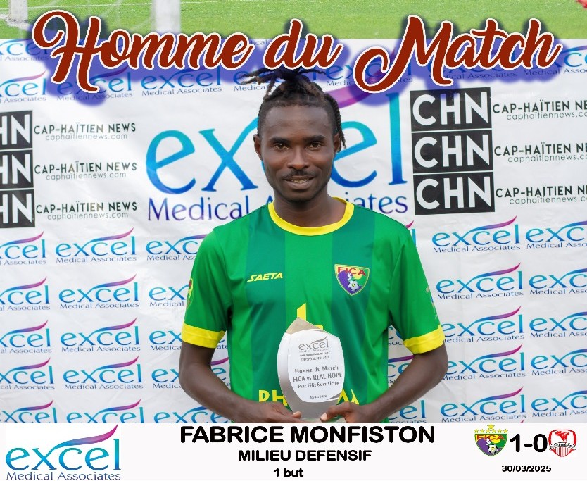 Homme du match Fica – Real Hope Academy:Jules Fabrice Monfiston