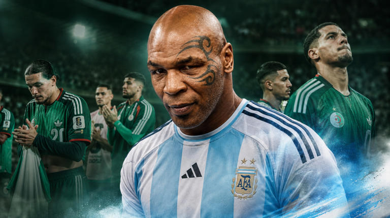Mike Tyson publie un maillot de l&rsquo;Argentine signé par Maradona pendant la performance magistrale de Messi.